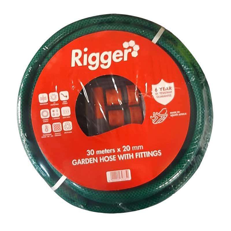 RIGGER Garden Hose Reinforced 6 Year 20mm x 30mt With Fittings