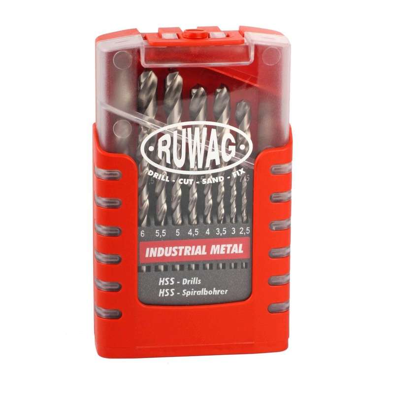 RUWAG 19 Piece Industrial Metal Drill Bit Set  1-10mm