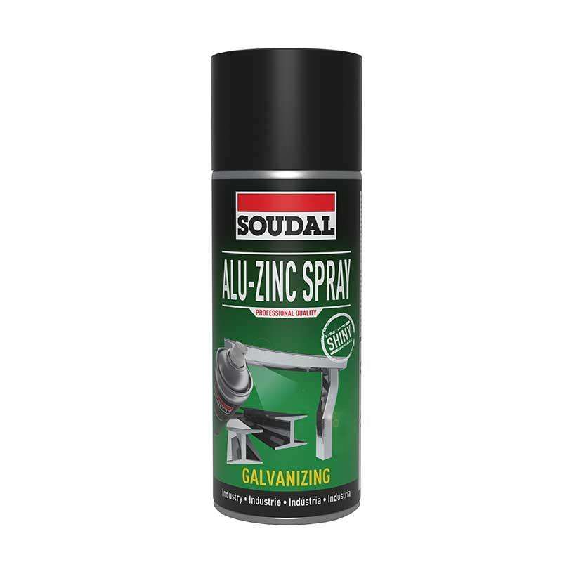 SOUDAL ALU-ZINC Galvanising Spray Professional Quality Industrial Shiny 400ML ( 6 Pack )