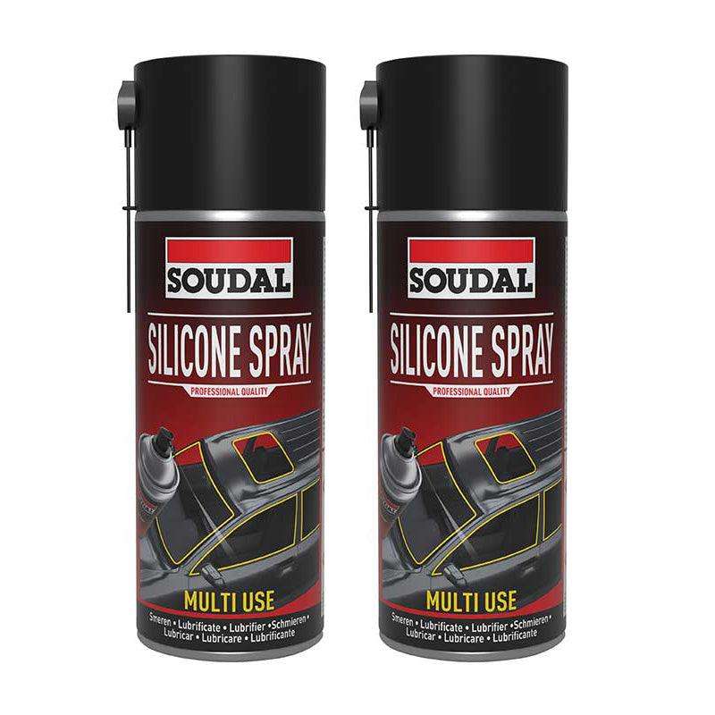 SOUDAL Lubricant Silicone Spray Transparent 400ml ( 2 Pack )