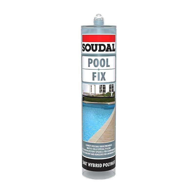 SOUDAL Pool Fix Transparent Blue Polymer Hybrid Sealant Adhesive 290ml ( 6 Pack )
