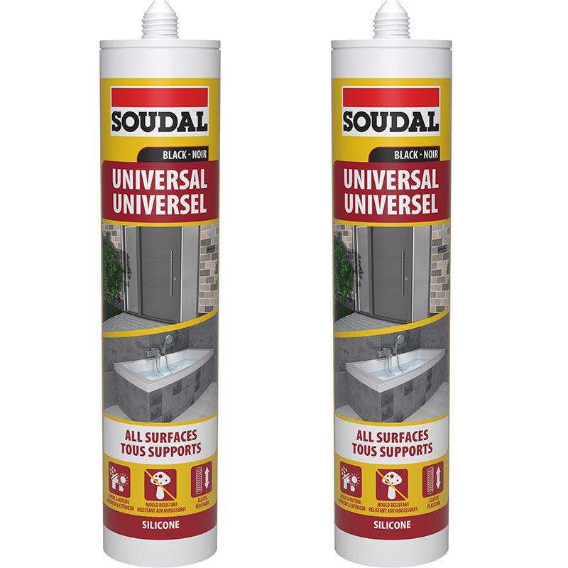 SOUDAL Universal Silicone Sealant Black 270ML ( 2 Pack )