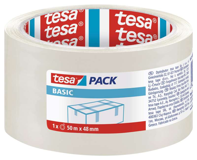 TESA Packaging Tape Basic 50m x 48mm Transparent ( 6 Pack )