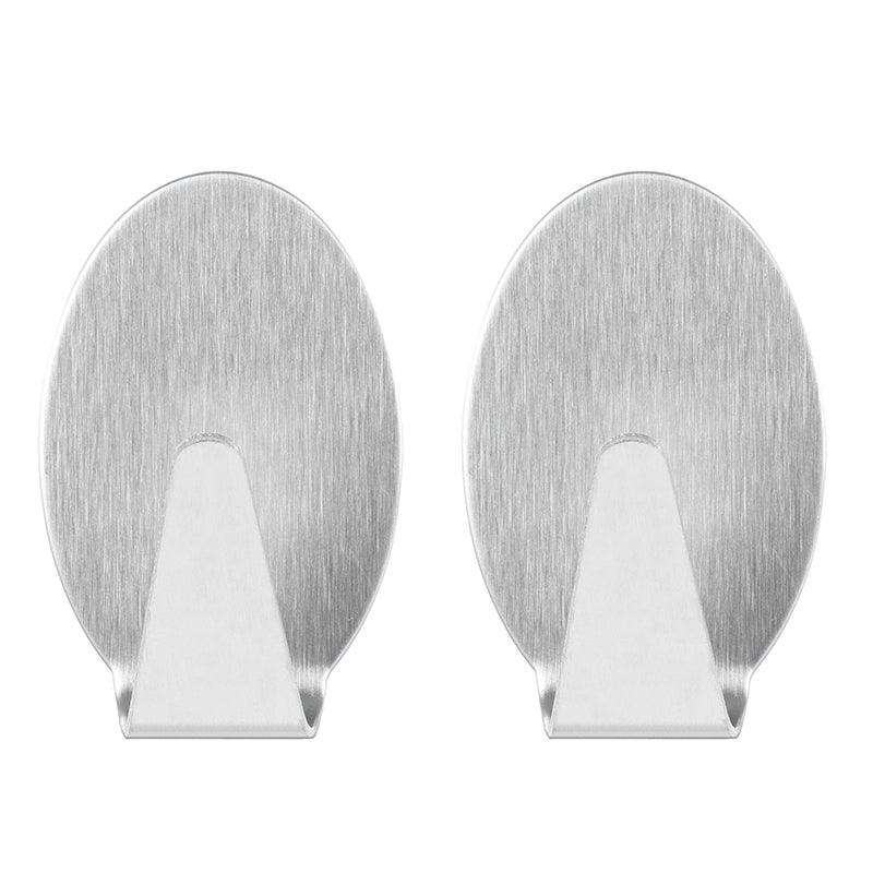TESA Permanent Hooks Oval Large Metal 2 Hooks Stainless Steel