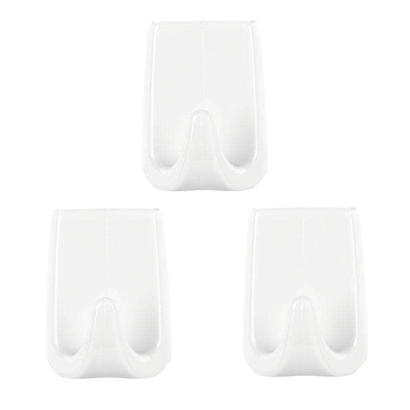 TESA Permanent Hooks Rectangular Small 3 Hooks/ 4 Strips White