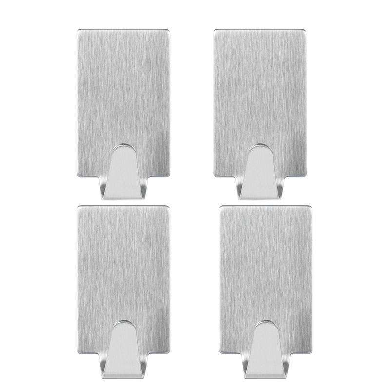 TESA Permanent Hooks Rectangular Small Metal 3 Hooks Stainless Steel