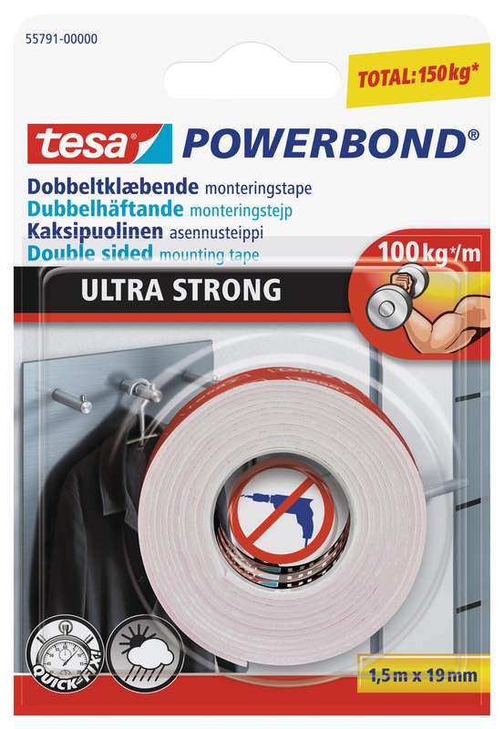 TESA Powerbond Mounting Tape Ultra Strong 1.5m x 19mm