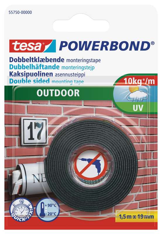 TESA Powerbond Outdoor Mounting Tape 1.5m x 19mm All Weather