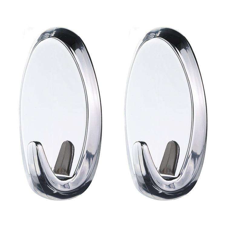 TESA Powerstrips Hooks Large Oval 2 Hooks/4 Strips Chrome