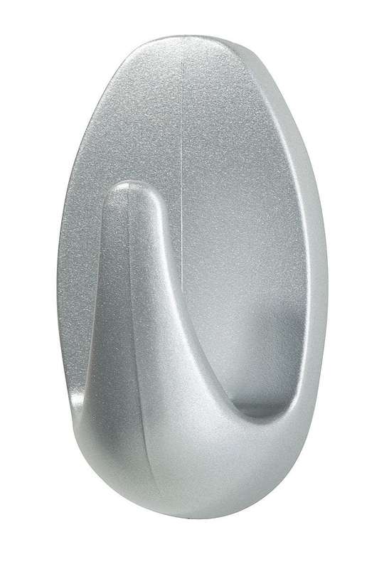 TESA Powerstrips Hooks Small Oval 3 Hooks/4 Strips Chrome Matt