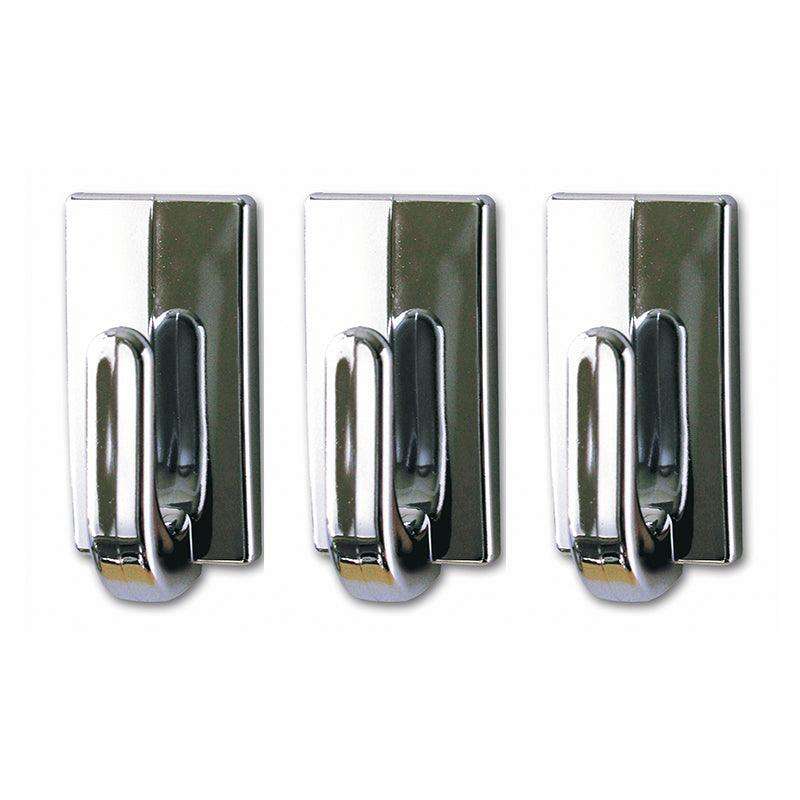TESA Powerstrips Hooks Small Rectangular Classic 3 Hooks/4 Strips Chrome
