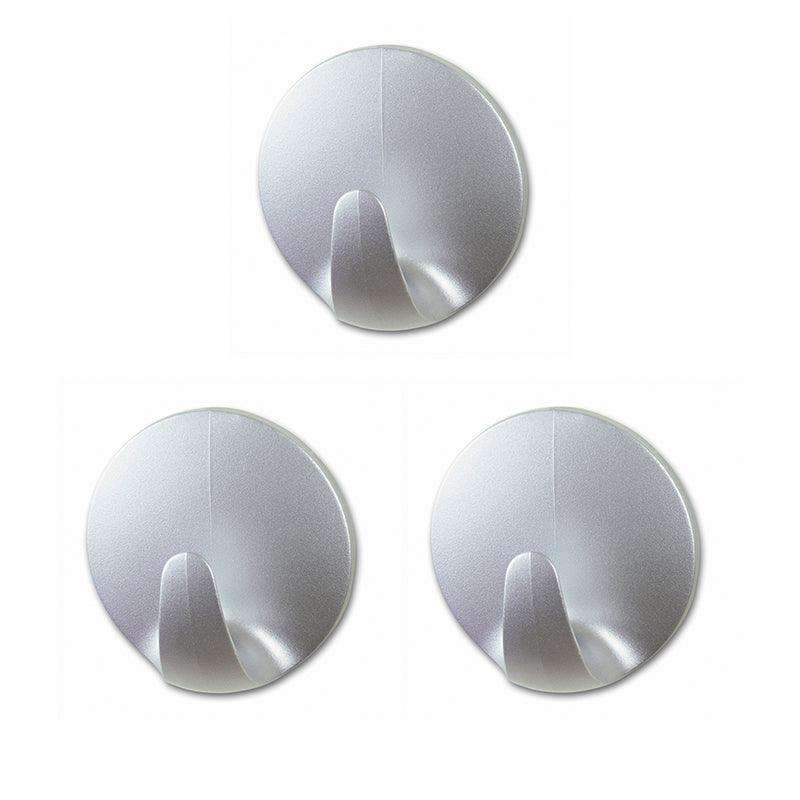 TESA Powerstrips Hooks Small Round 3 Hooks/4 Strips Chrome Matt