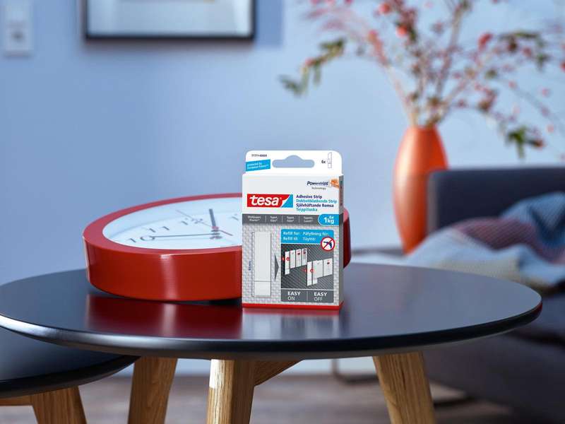 TESA Powerstrips Sensitive Surface 1kg 6 Adhesive Strips Wallpaper/Plaster