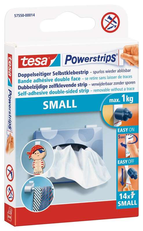 TESA Powerstrips Small 14 Double-sided Adhesive Strips