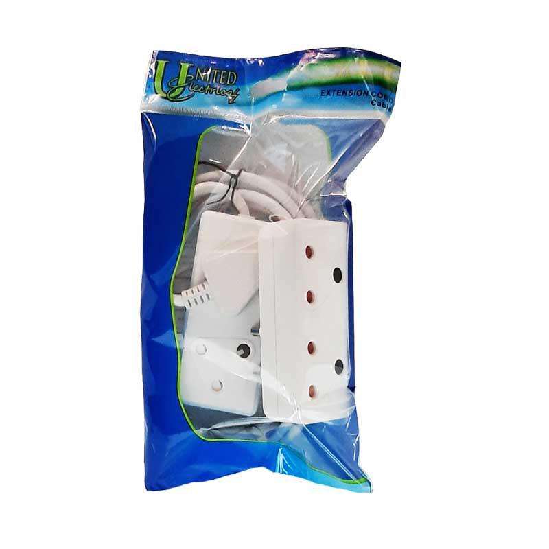 UNITED ELECTRICAL 3 Metre Extension Cord White 16 Amp ( 2 Pack )