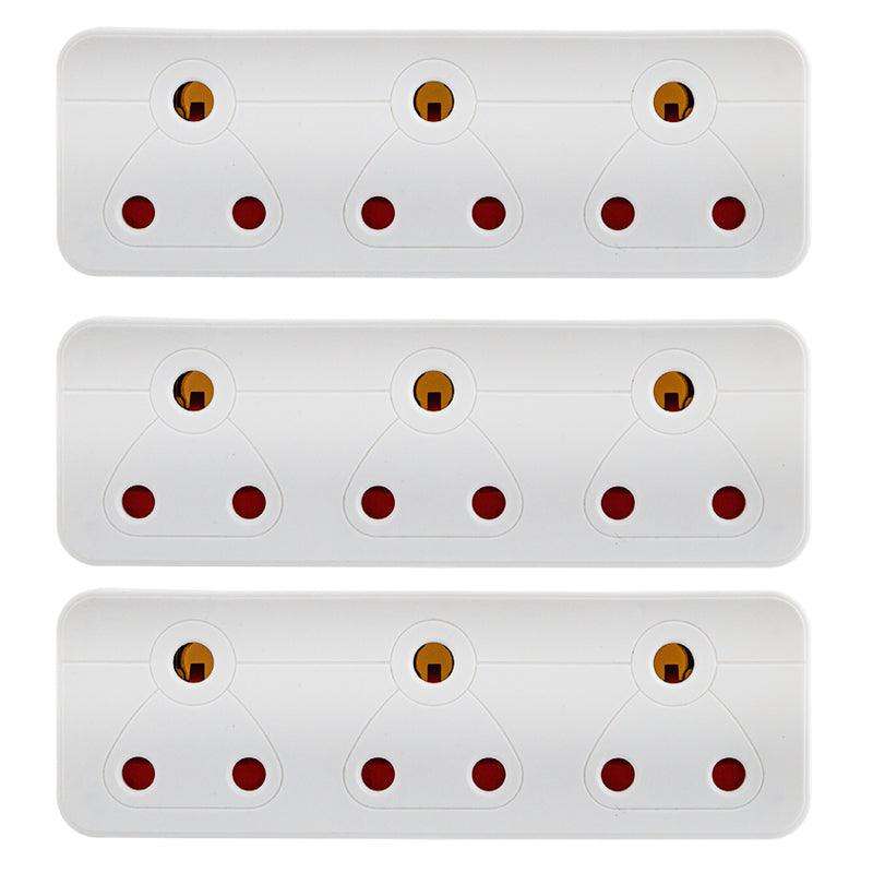UNITED ELECTRICAL 3 pin 3 Way Adaptor (R20) ( 3 Pack )