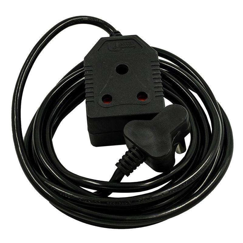 UNITED ELECTRICAL 5 Metre Extension Cord Black 10 Amp