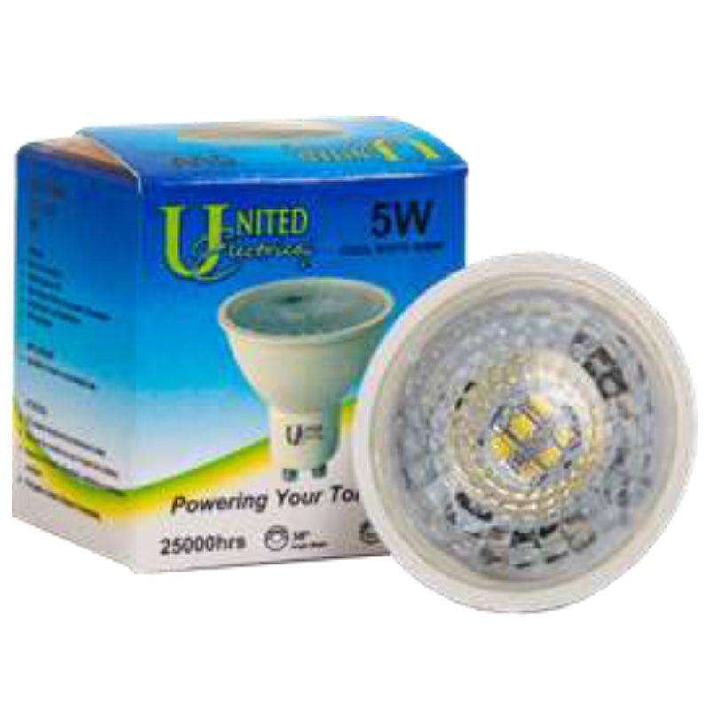 UNITED ELECTRICAL 5 Watt 38 Degree GU10 LED Bulb Cool White