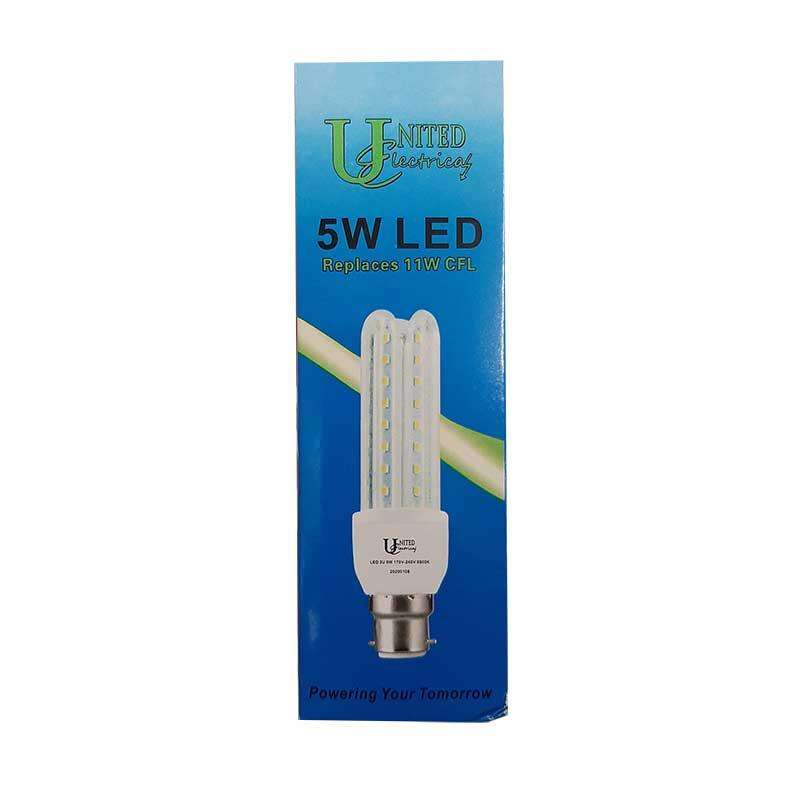 UNITED ELECTRICAL 5 Watt B22 3U LED Bulb Cool White