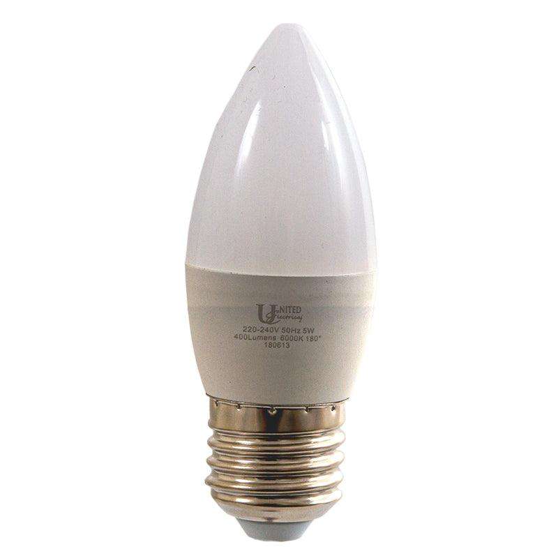 UNITED ELECTRICAL 5 Watt E27 Candle LED Bulb Cool White