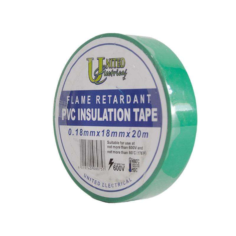 UNITED ELECTRICAL PVC Insulation Tape Green 0.18mm x 18mm x 20M