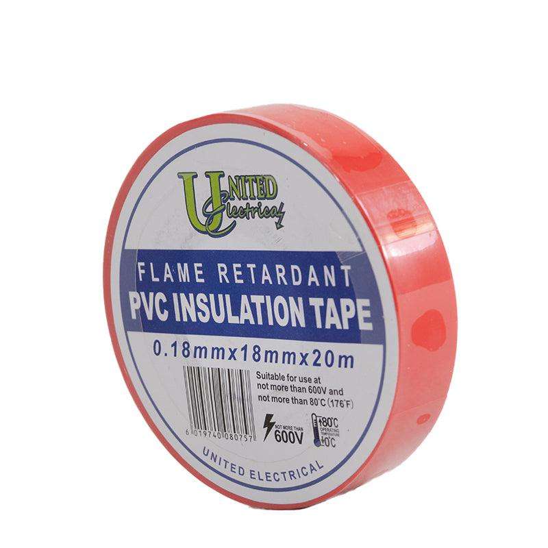 UNITED ELECTRICAL PVC Insulation Tape Red 0.18mm x 18mm x 20M