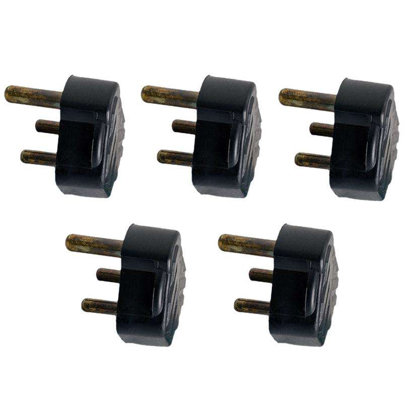 UNITED ELECTRICAL Rubber United Plugtop Black (M10C) ( 5 Pack )