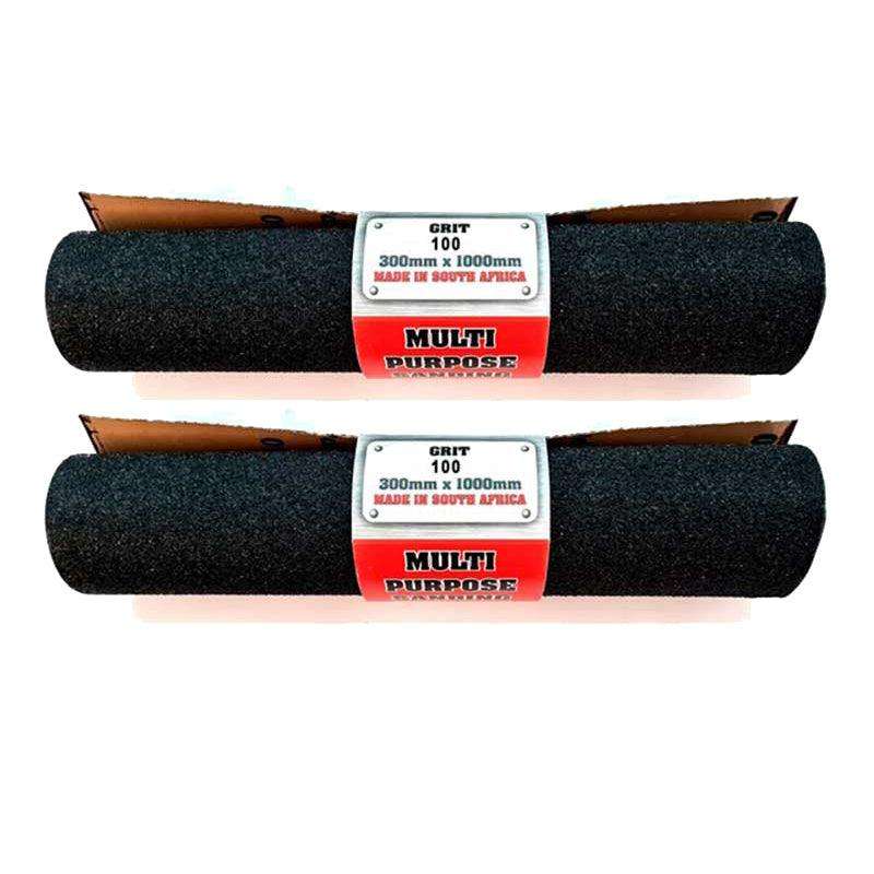 Abrasive Sand Paper Roll DIY Grit 100 - 1mt x 300mm ( 2 Pack )
