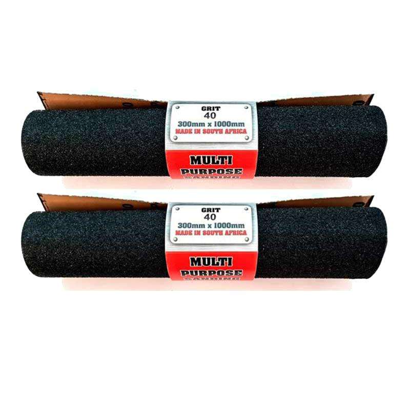 Abrasive Sand Paper Roll  DIY Grit 40 - 1mt x 300mm ( 2 Pack )