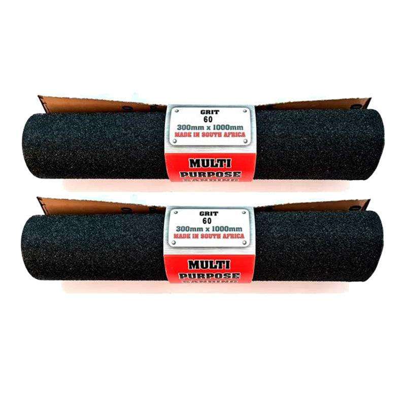 Abrasive Sand Paper Roll  DIY Grit 60 - 1mt x 300mm ( 2 Pack )