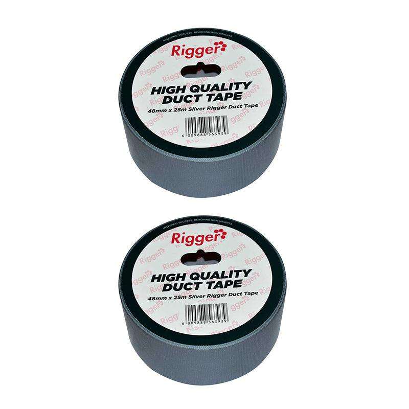 RIGGER Duct Tape Silver 48mm x 25 MT ( 2 Pack )