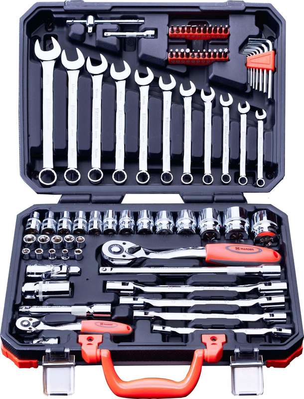 HARDEN 77 Piece ½ & ¼ Drive Socket Set