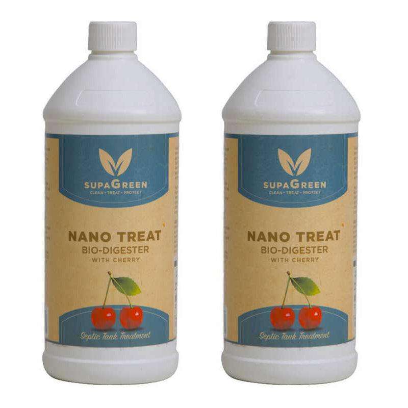 SUPA GREEN NANO TREAT Septic Tank Bio Digester with Cherry 1 Litre ( 2 Pack )