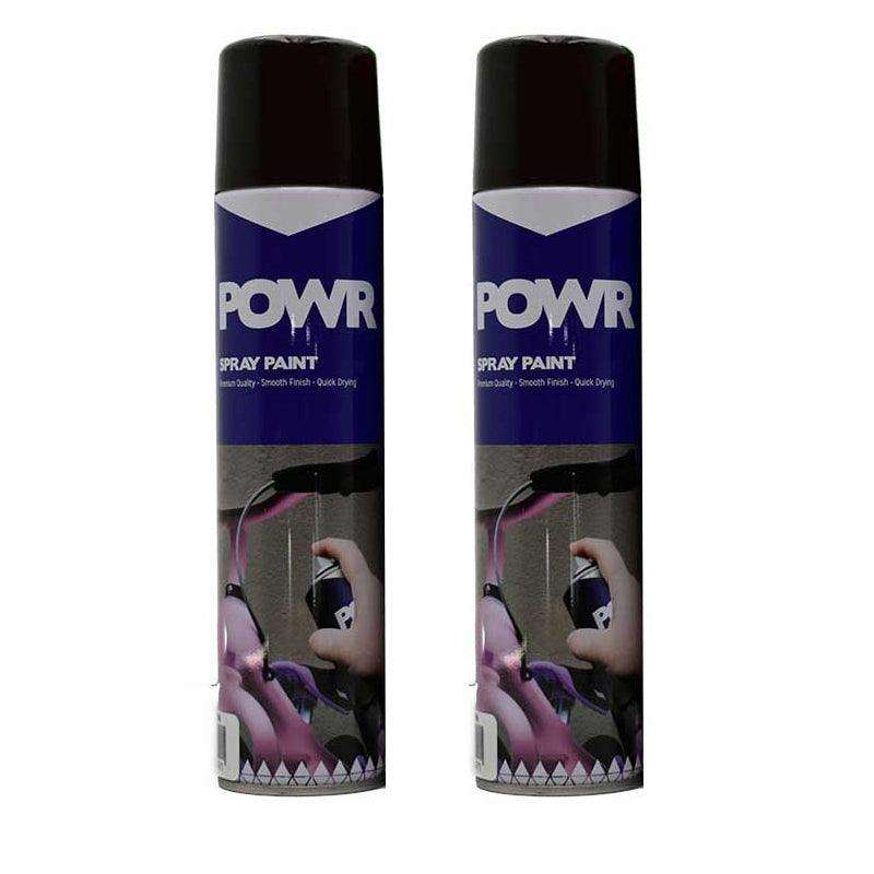 POWR Heat Resistant Spray Paint Black 300ml ( 2 Pack )