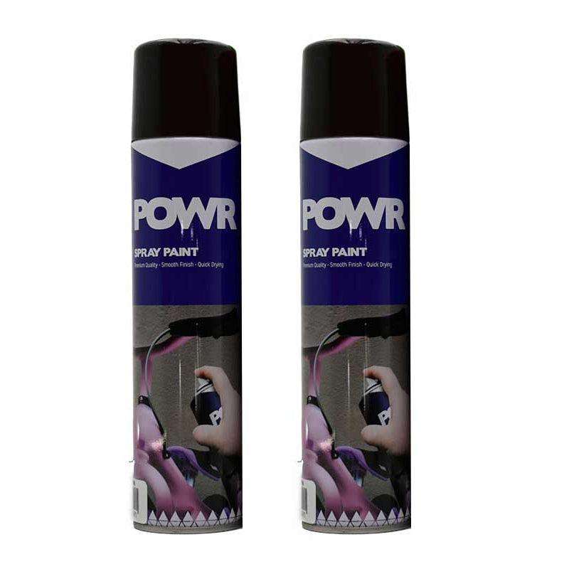 POWR Heat Resistant Spray Paint Black Engine 300ml ( 2 Pack )
