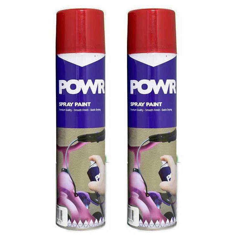 POWR Heat Resistant Spray Paint Red 300ml ( 2 Pack )