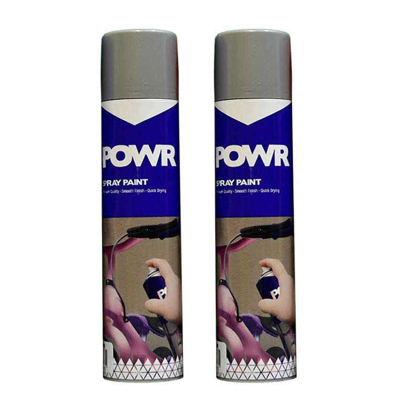 POWR Heat Resistant Spray Paint Silver 300ml ( 2 Pack )