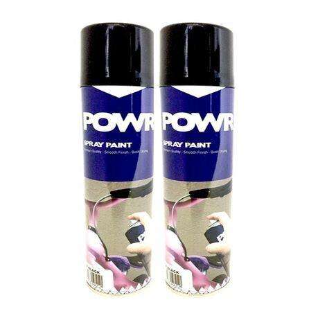 POWR Spray Paint Black Bumper 300ml ( 2 Pack )