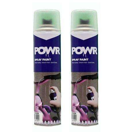 POWR Spray Paint Clear Gloss Lacquer 300ml ( 2 Pack )
