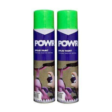 POWR Spray Paint Fluorescent Green 300ml ( 2 Pack )