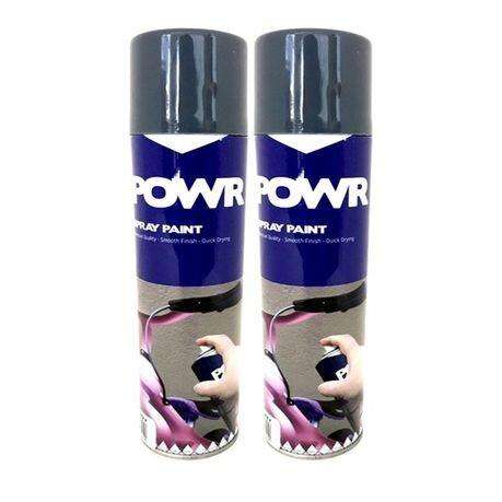 POWR Spray Paint Machinery Grey 300ml ( 2 Pack )