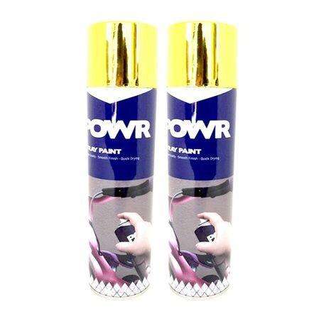 POWR Spray Paint Metallic Gold Super 300ml ( 2 Pack )