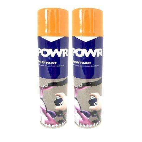 POWR Spray Paint Orange 300ml ( 2 Pack )