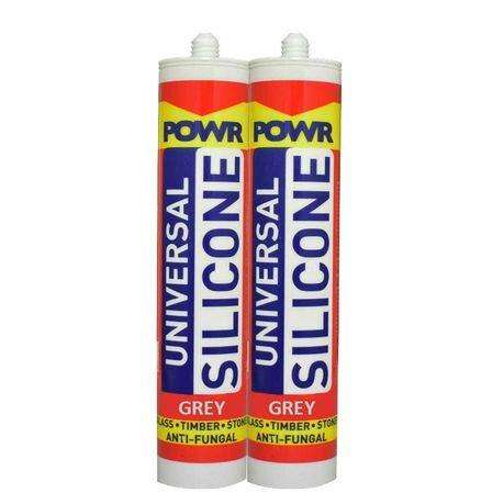 POWR Universal Silicone Sealant Grey 260ml Cartridge (2 Pack)