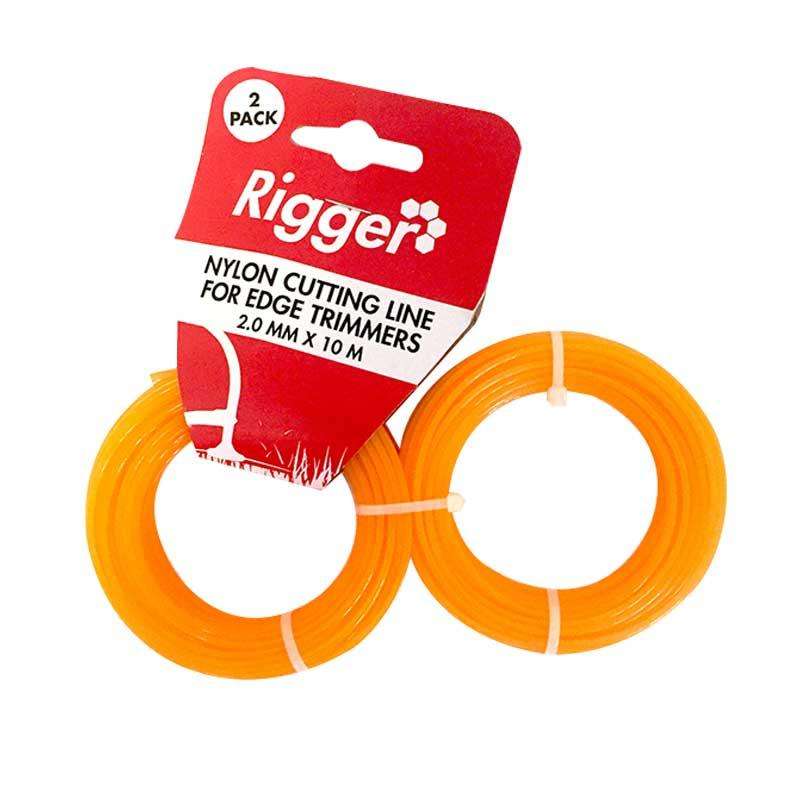 RIGGER Nylon Line Trimmer Line Twin Pack - 2 x 2mm x 10M