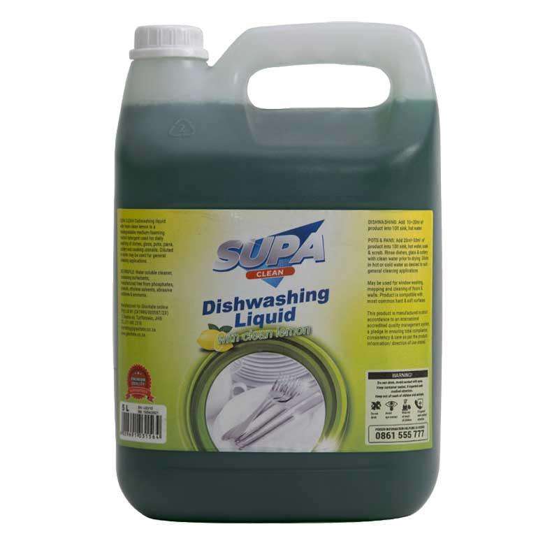 SUPA CLEAN Dishwashing Liquid with Lemon Biodegradable 5 Litre