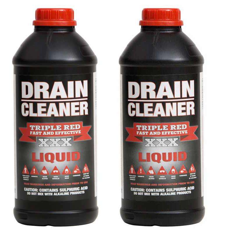 TRIPLE RED Drain Cleaner 1 Litre ( 2 Pack )