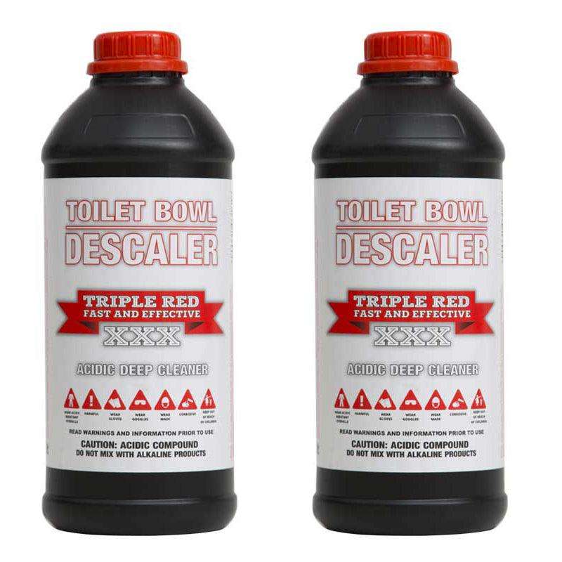 TRIPLE RED Toilet Bowl Descaler and Cleaner 1 Litre ( 2 Pack )