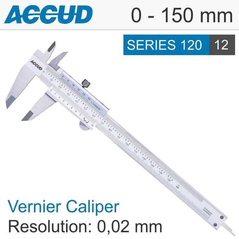Accud Accud Vernier Caliper 0-150Mm ( 0.02Mm) - DEFAULT TITLE