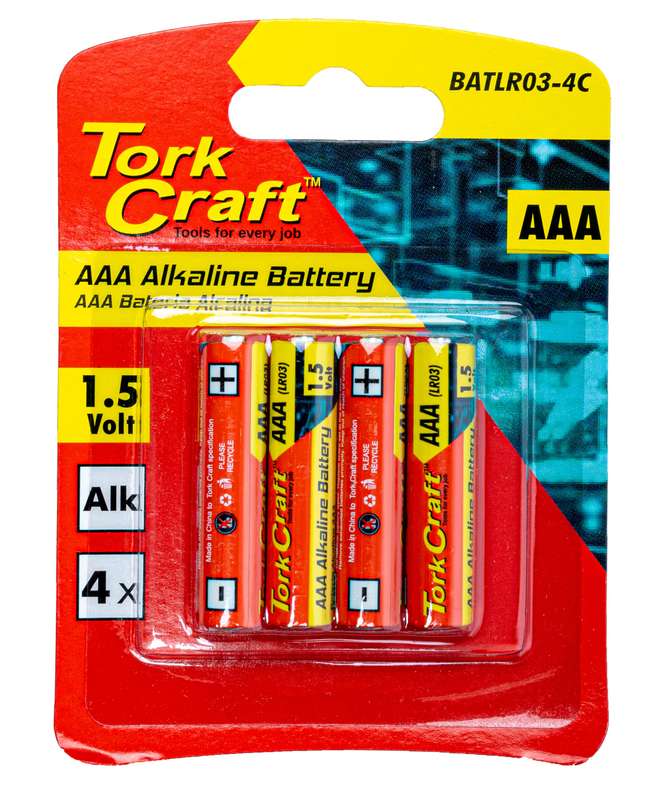 Tork Craft Battery Aaa 1.5V 4 Pack Carded Alkaline - DEFAULT TITLE